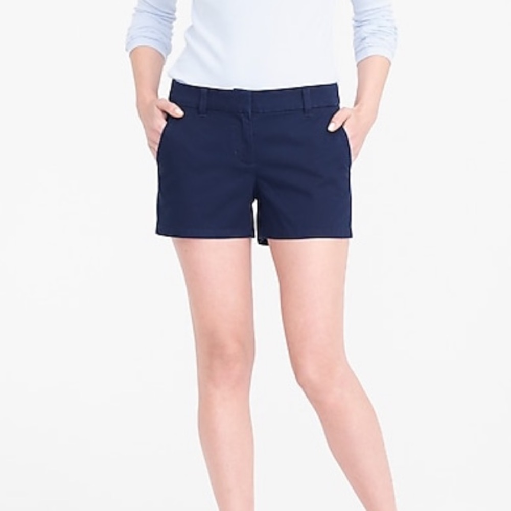 JCrew Factory 3.5” Cotton Navy Chino Shorts